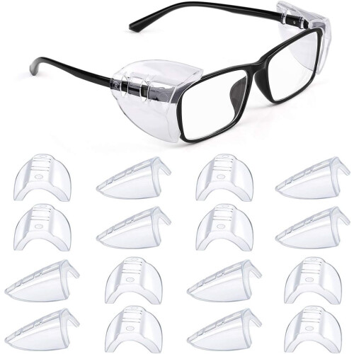 8 par TPU-briller sideskjolde, slip-on pasform