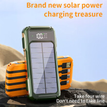 Xhy powerbank 10000mAh bærbar solcellelader med LED