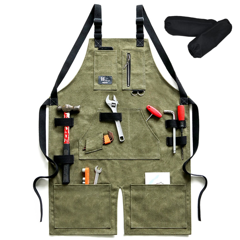 Waxed Canvas Tool Apron For Woodworking & Trades 9104899479389