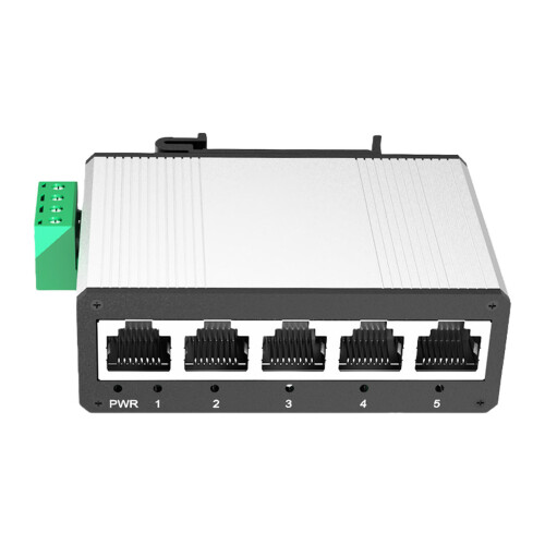 5 Port Mini Ethernet Switcher Aluminum Case DIN Rail