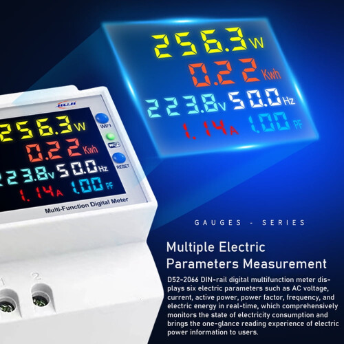 WiFi-elektriciteitsmeter 40-300V DIN-rail, app-gestuurd 1