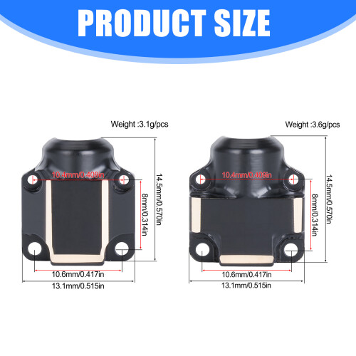 2Pcs Hard Aluminum Axles Shields Heavy Duty Case for 1/30 Scale 2