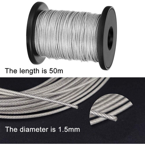 304 rustfritt ståltau PVC-belagt 30 m 1