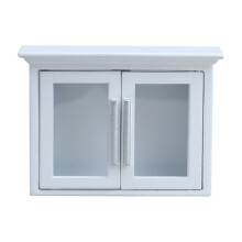 Witte houten wandkastminiaturen voor 1/12 poppenhuisdecoratie
