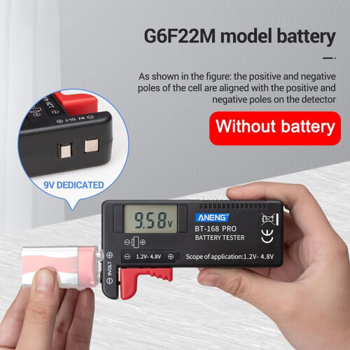 LCD Battery Tester ABS 1.5V 9V Lithium 2