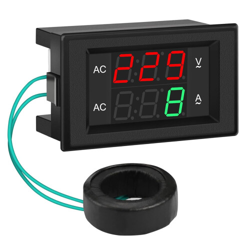 Ψηφιακός μετρητής βολτ-αμπέρ AC500V200A0.39" LED2-σε-1Πάνελ