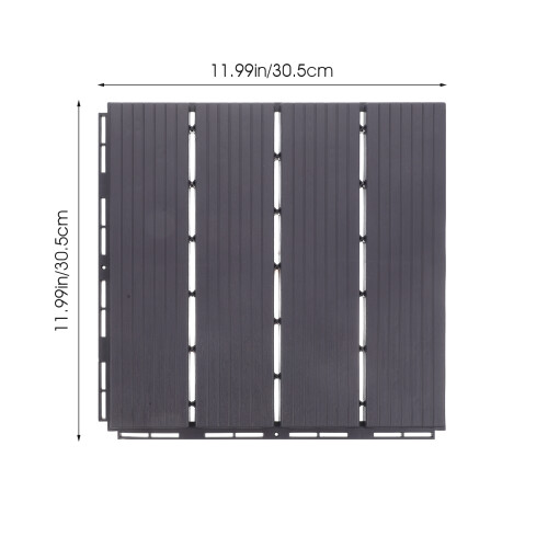 Plăci de terasă interconectabile OUNONA, gri, din plastic, 30,5 cm 1