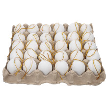 Decoraciones de huevos de plástico blanco para Pascua (12 unidades)