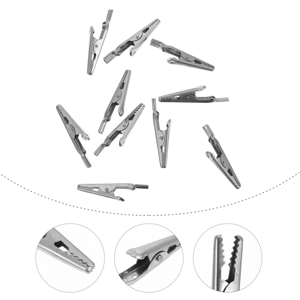 10Pcs Stainless Steel Alligator Clips For Testing 9104899482617
