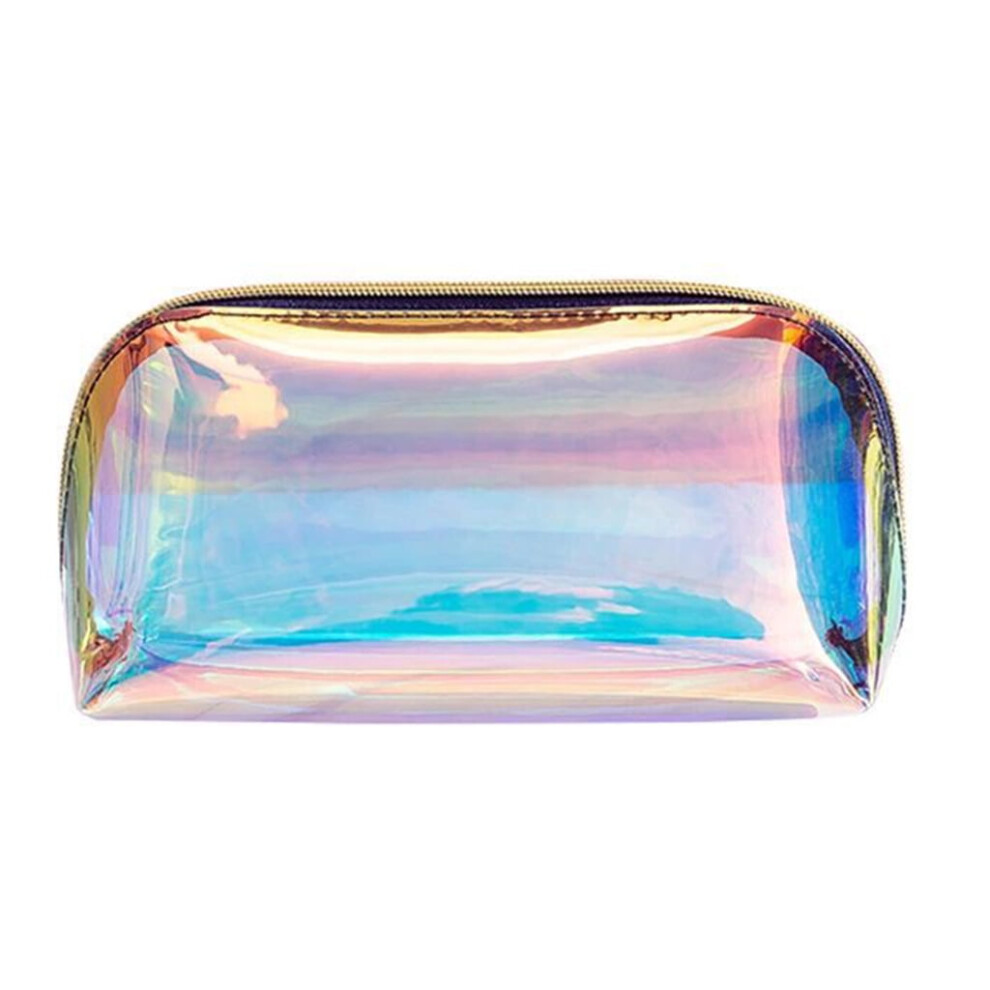 Holographic Rainbow Makeup Bag Waterproof Clear Zippered 1