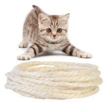 Sisal tau for klorebrett til katter 3m gul 6mm