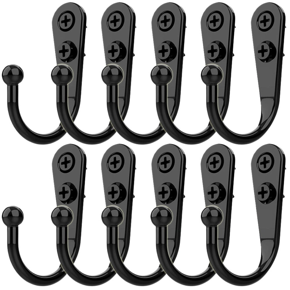 Black Wall-Mounted Hanging Hooks For Towels, Keys, Robes, 959110270936
