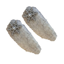 Furry Snowflake Hair Clip for Women Girl Daily Outfit-Beige