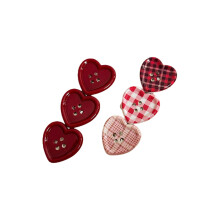Stylish Patterned Heart Button Hair Clip for Various Hair-Red