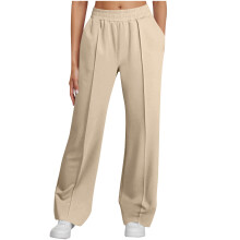 Womens Wide Leg Baggy Casual Sweatpants Loose High-Khaki XL