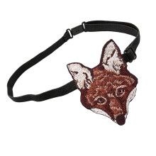 Polyester Silk Bowtie With Embroidery Animal Easy Fasten Clip