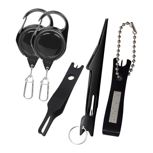 Stainless Fly Fishing Clippers Tool Retractor with-5PCS