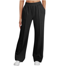 Womens Wide Leg Baggy Casual Sweatpants Loose High-Black L