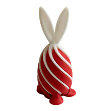 Handmade 3D Printed Easter Rabbit Toy Ornament With Unique-Red