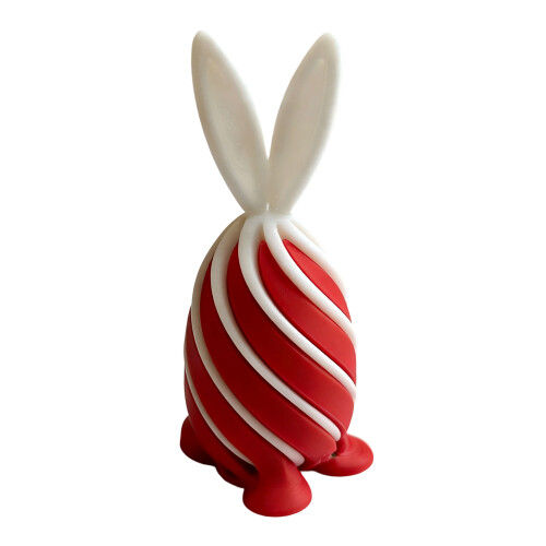 Handmade 3D Printed Easter Rabbit Toy Ornament With Unique-Red