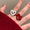 Bagues ajourées à la mode en forme de cœur d'amour,-Rouge 3