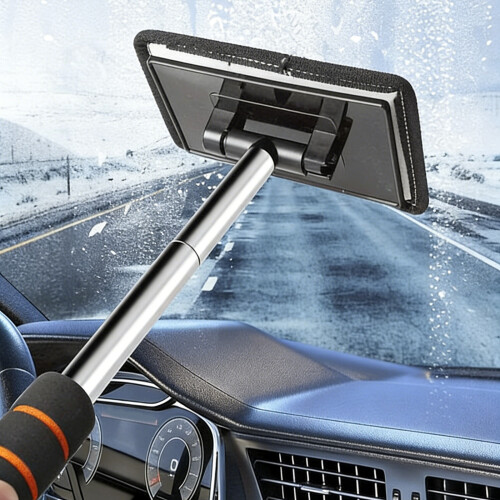 Windscreen Cleaner Extendable Scraper Adjustable Auto-Black 2