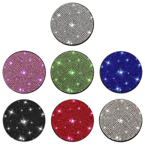 Sparkly Rhinestones Coasters Car Decorative Cup Holder-Black 1