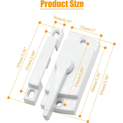 Cam Action Sash Locks for Double Hung Windows, 2 Pack 2