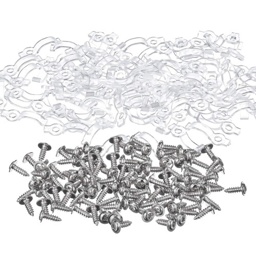 100 stk. monteringsklips til gennemsigtige LED-striber til 8 mm