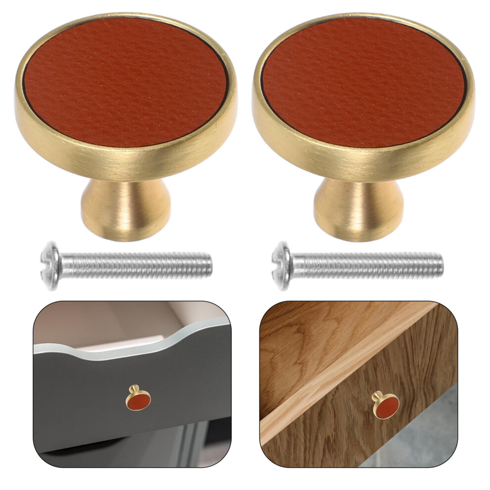 Frcolor Pu Leather Cabinet Knobs Â 2 Pack 9104899486639