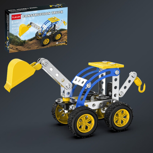 Kit model excavator metalic pentru copii 5+ – Construcție cu 83 de piese