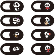 Webbkameraskydd med Panda-design, 8-pack