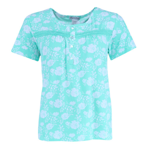 Elegant Emily Women's Plus Mint Floral Capri Set 1
