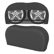 2pcs Tire Dust Cover for Truck Trailer Campers-Black148x32x78CM