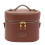 Portable Cosmetic Case Deep Lid Space Zippered Makeup Bag-brown 1