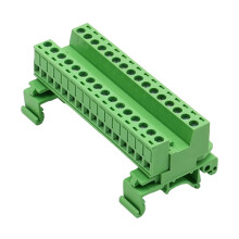 DIN Rail Mount Electrical Terminals Block PA66 Housing-16P