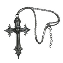 Stylish Gothic Crosses Pendant Necklace With Heart Unisex