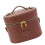 Oval Travel Cosmetic Bag With Adjustable Strap Removable-brown 1