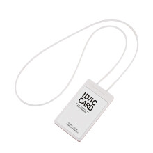 Retractable Lanyard With Clear Plastic Card Sleeve For-White