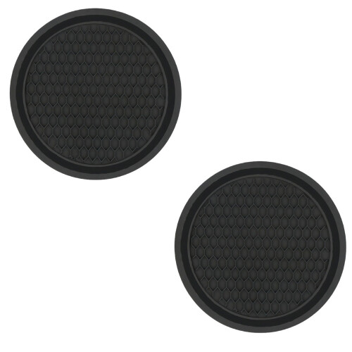 Set van 2 auto-bekermatten, wasbare PVC-rubberen-Zwart