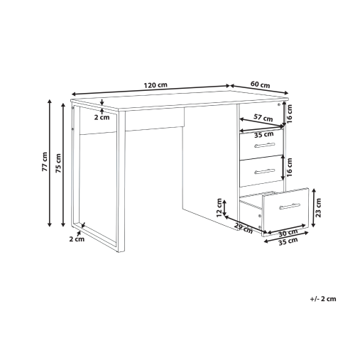 Beliani Home Office Desk ZERLAY White 120 cm 60 cm 1
