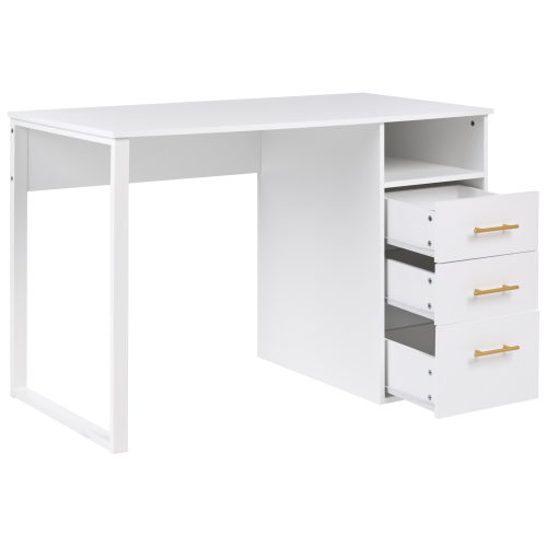 Beliani Home Office Desk ZERLAY White 120 cm 60 cm 2