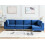 Beliani Modular Corner Sofa 5 Seater EVJA Velvet Navy Blue Left Hand 2