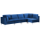 Beliani Modular Corner Sofa 5 Seater EVJA Velvet Navy Blue Left Hand 4