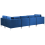 Beliani Modular Corner Sofa 5 Seater EVJA Velvet Navy Blue Left Hand 5