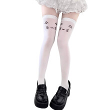 Cute White Over The Knee Socks Soft Nylon Cosplay-kitten