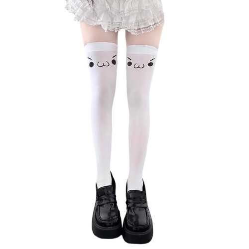 Chaussettes hautes opaques à la mode, texture lisse et talon-CT