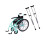 Fauteuil roulant de réadaptation pliable et béquilles,-Vert 1
