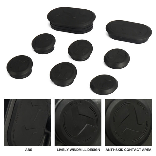 Motorcycle Frame Hole Cover Caps Kit 8PCS Protective Elastomer 1