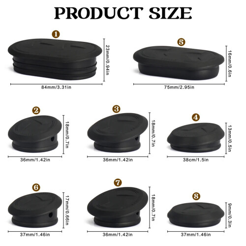 Modelspecifieke framegatafdekkingen 8 stuks elastomeerkappen 2
